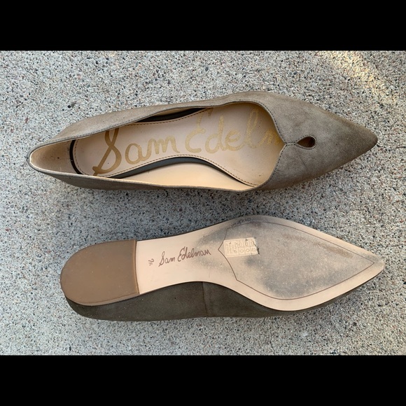 Sam Edelman olive suede pointed flats - Picture 2 of 2